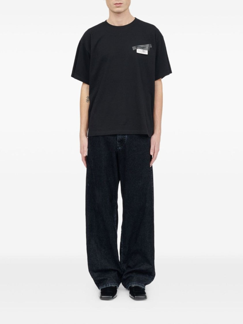 Mm6 By Maison Margiela Relaxed Fit Black Cotton T-Shirt