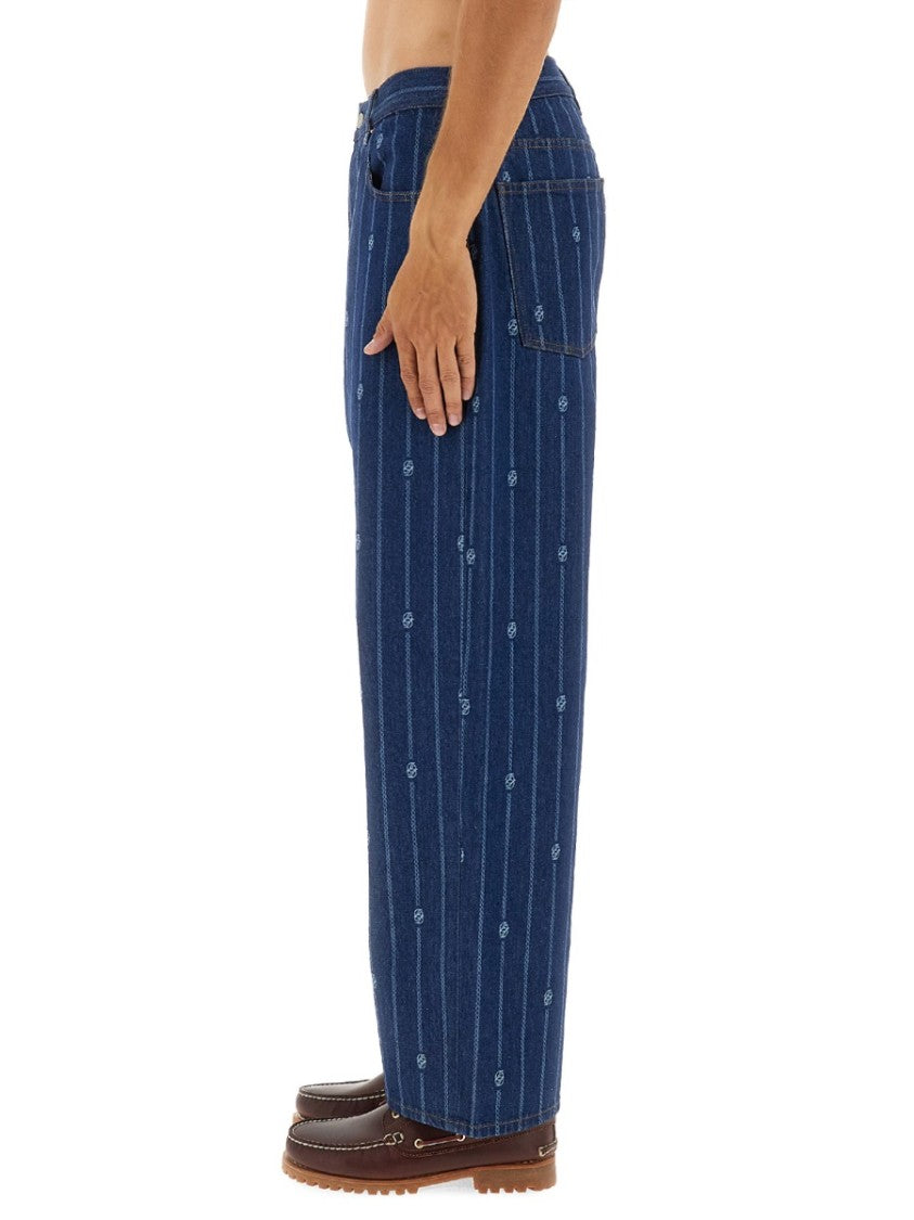 Drôle De Monsieur "Le Jean Baggy Monogramme" Pants