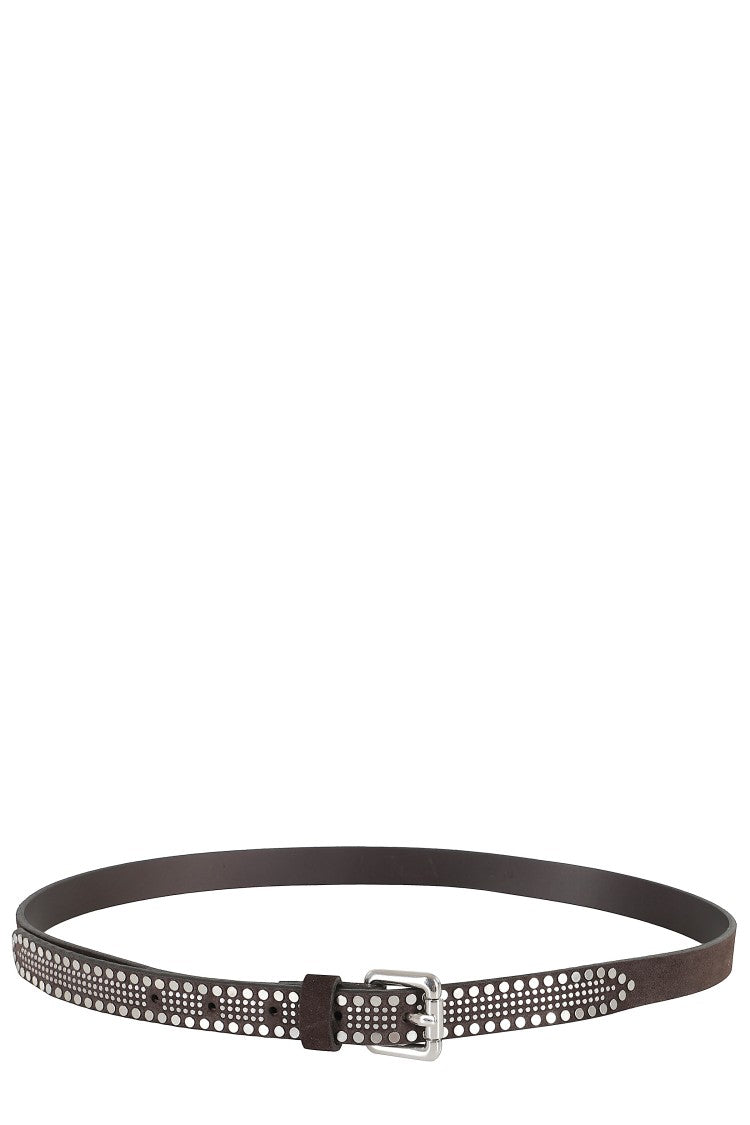 Tela Rick Belt With Studded Applications In Canvas And Suede
