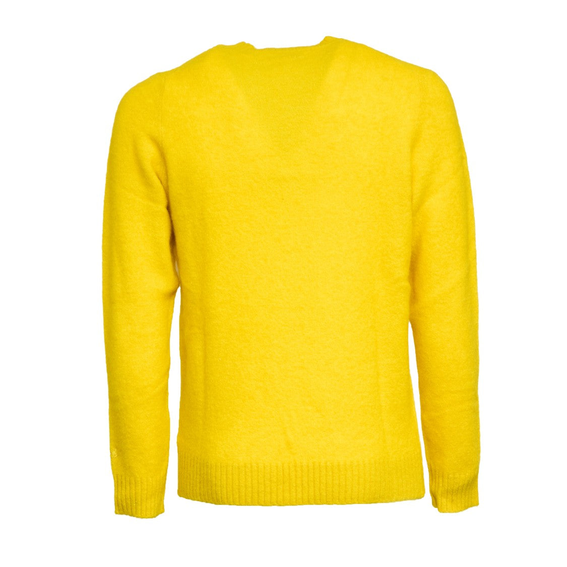Mc2 Saint Barth Maglione In Yellow Alpaca Knit With Ribbed Detailing