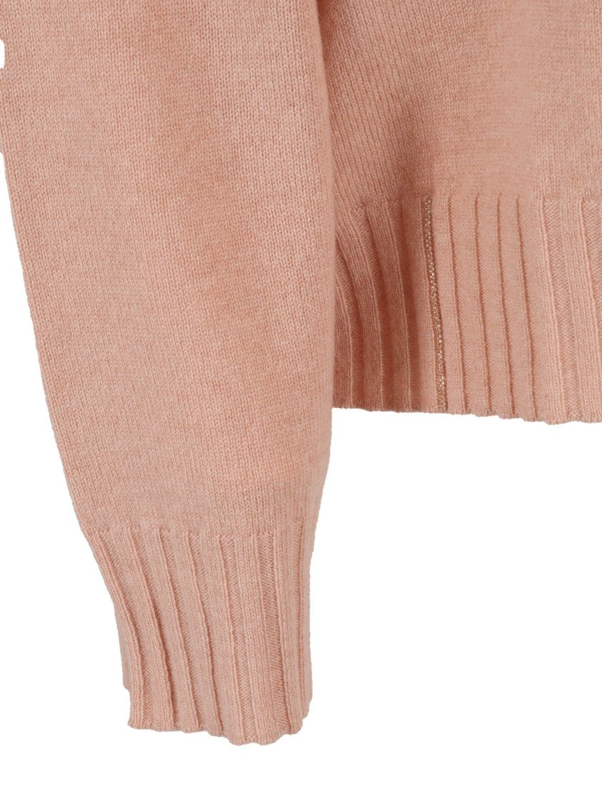 Fabiana Filippi V-Neck Knit Sweater With Ribbed Detailing