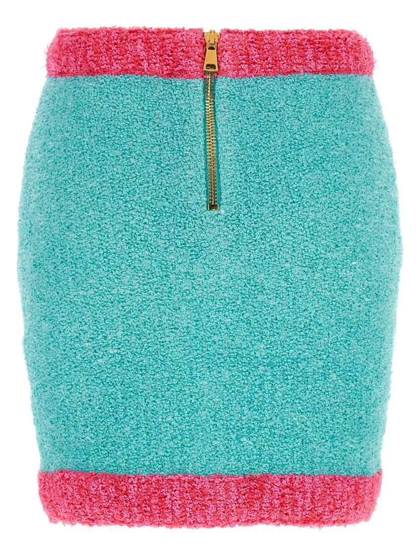 Balmain Leone' Button Two-Tone Skirt