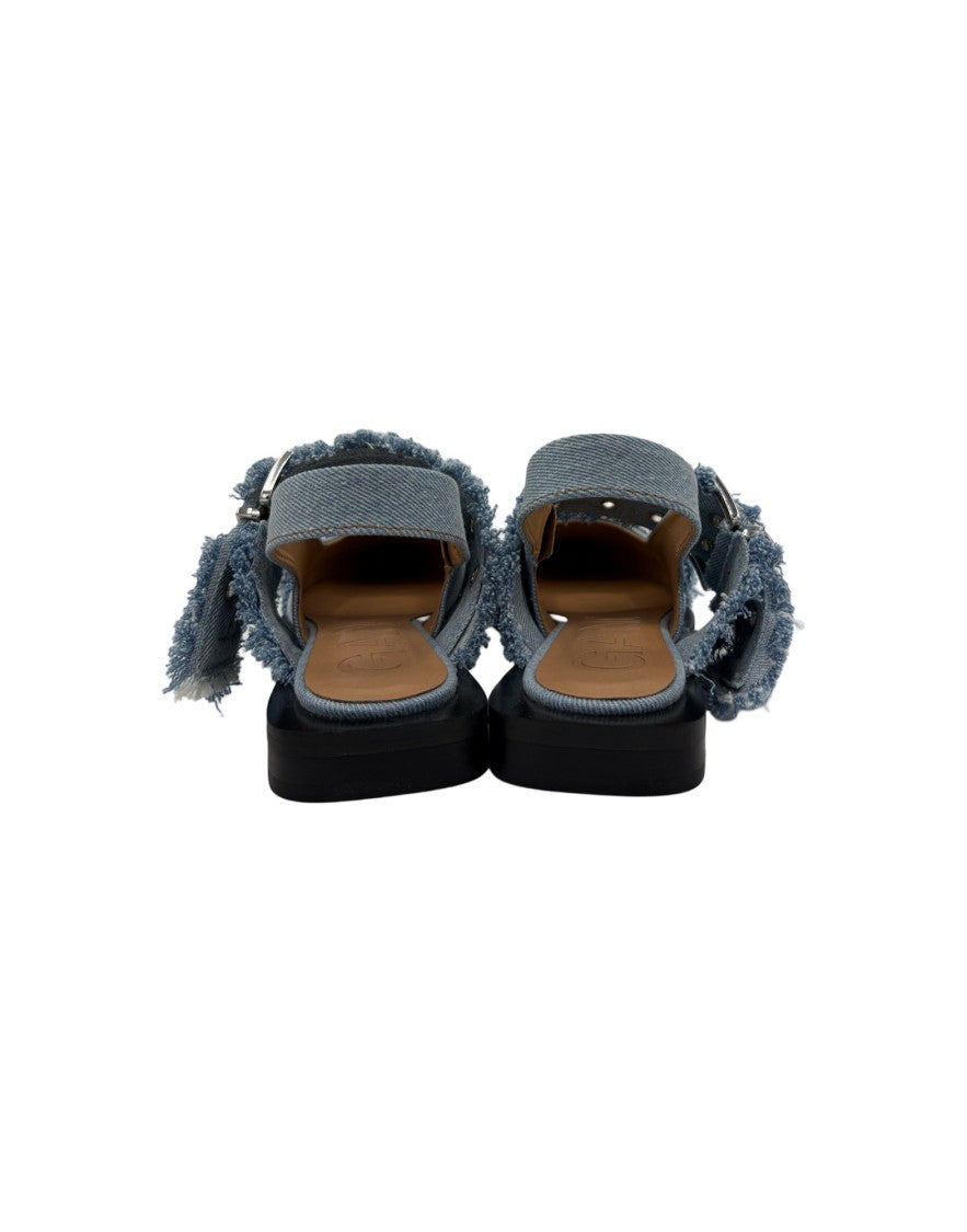 Ganni Ballerina Buckle Charms Denim