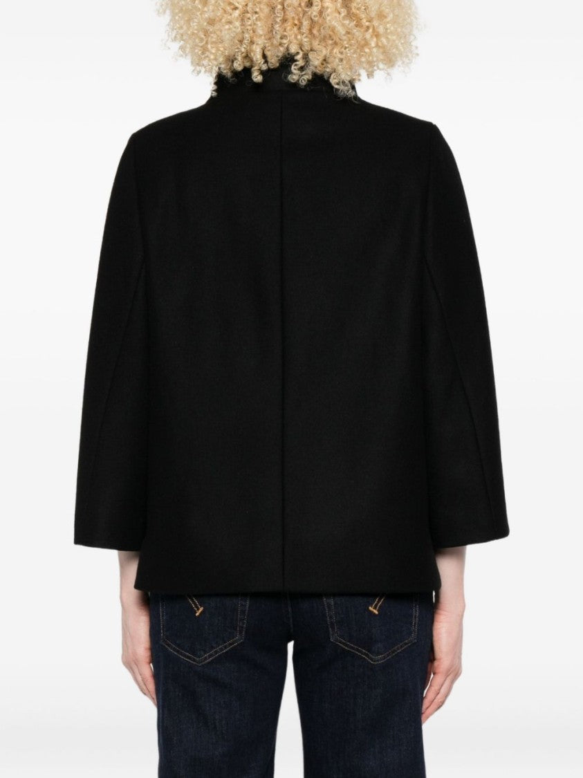 Fay Tailored Wool Blend Giacconi With Asymmetrical Closure