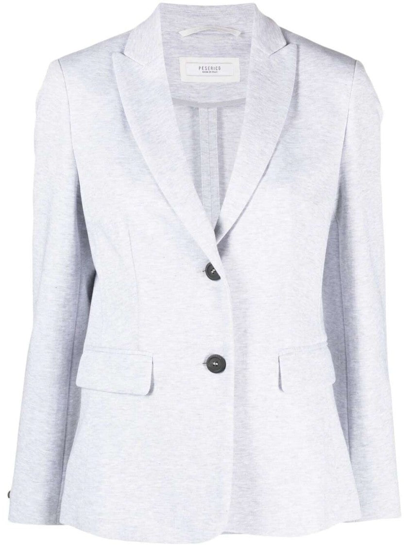 Peserico Single-Breasted Light Grey Blazer