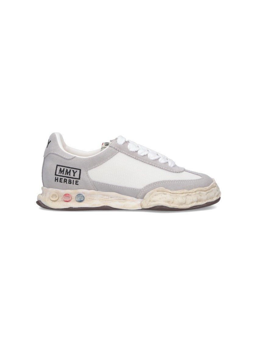 Maison Mihara Yasuhiro Round Toe Sneakers With Suede And Fabric Blend