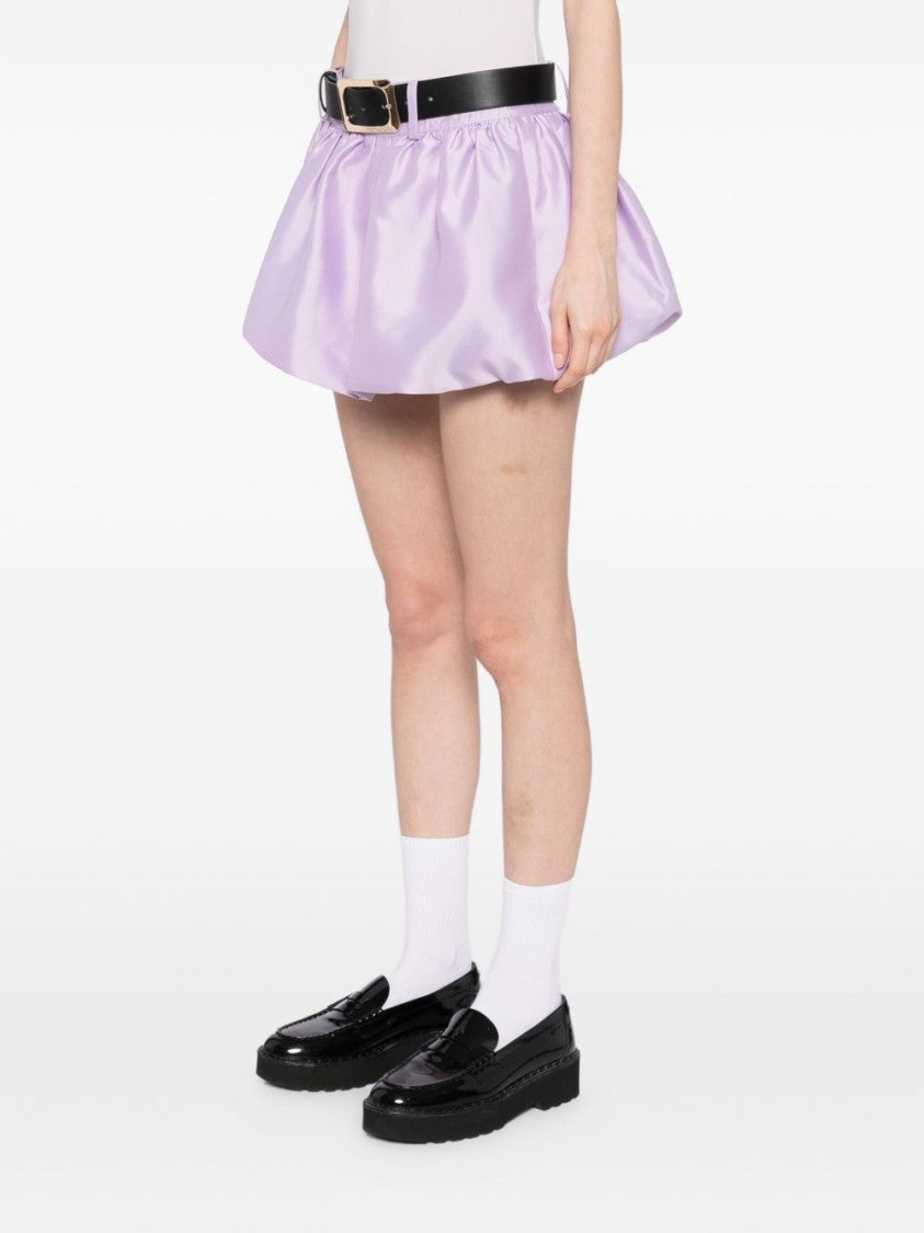Self-Portrait High-Waisted Lilac Bermuda Shorts With Structured Belt