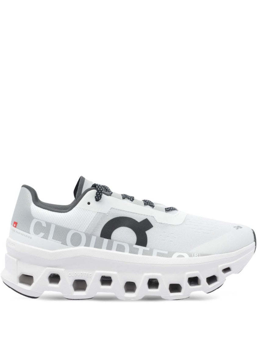 On Sporty White Sneakers With Perforated Sole