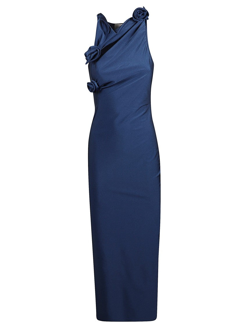 Coperni Midi Dress With Knotted Fabric Flowers