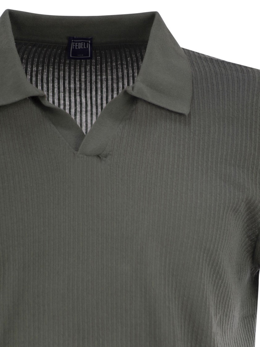 Fedeli Giza Cotton Short-Sleeved Polo Shirt