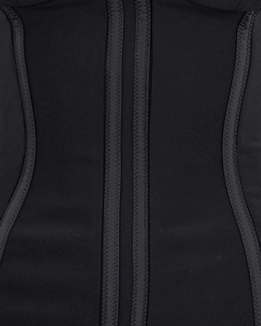 Elisabetta Franchi Lightweight Crepe Dress With Black Tulle