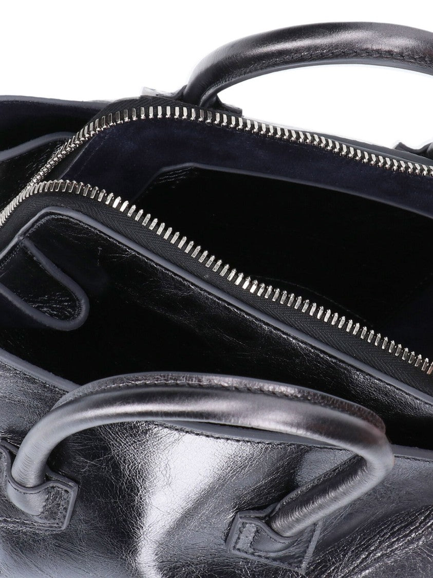 The Attico Mini Crinkle Calf Leather Shoulder Bag With Adjustable Strap