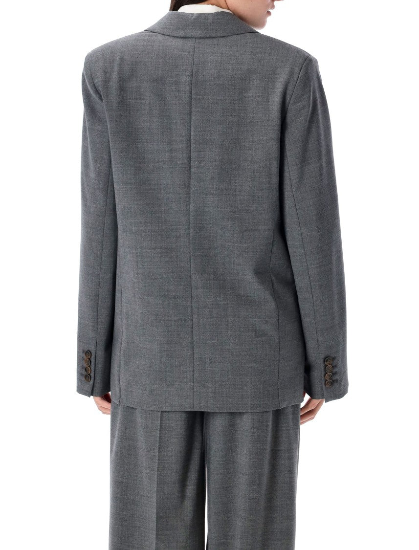 The Garment Double-Breasted Structured Blazer With Bow Accent