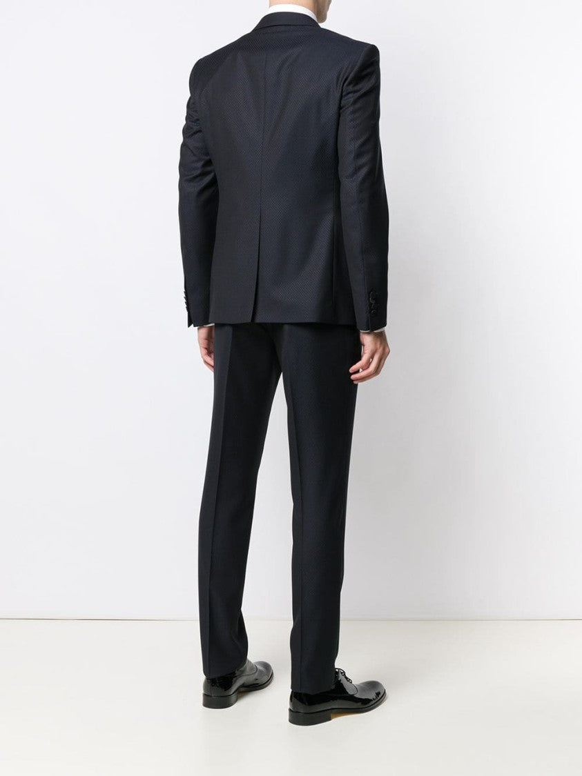Tagliatore Three-Piece Tailored Suit In Rich Blue Virgin Wool