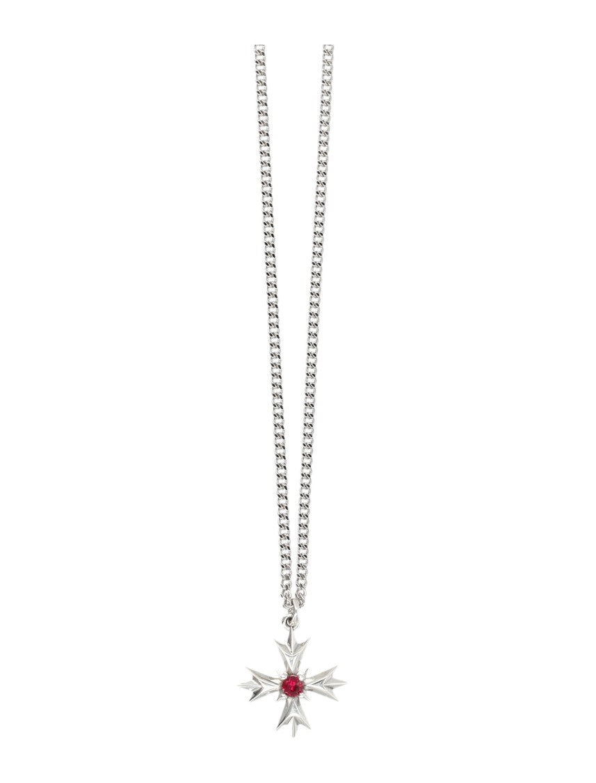 Emanuele Bicocchi New Mini Crest + Red Zircone Necklace