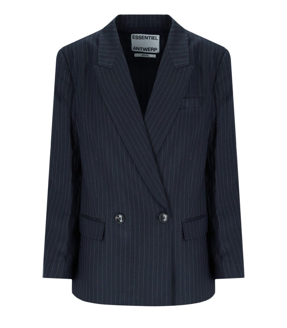 Essentiel Antwerp Ipursuit Navy Blue Oversized Blazer