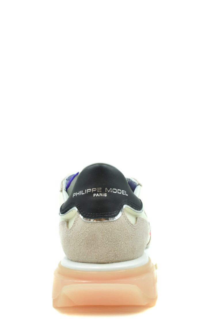 Philippe Model Beige Leather Sneakers With Translucent Sole