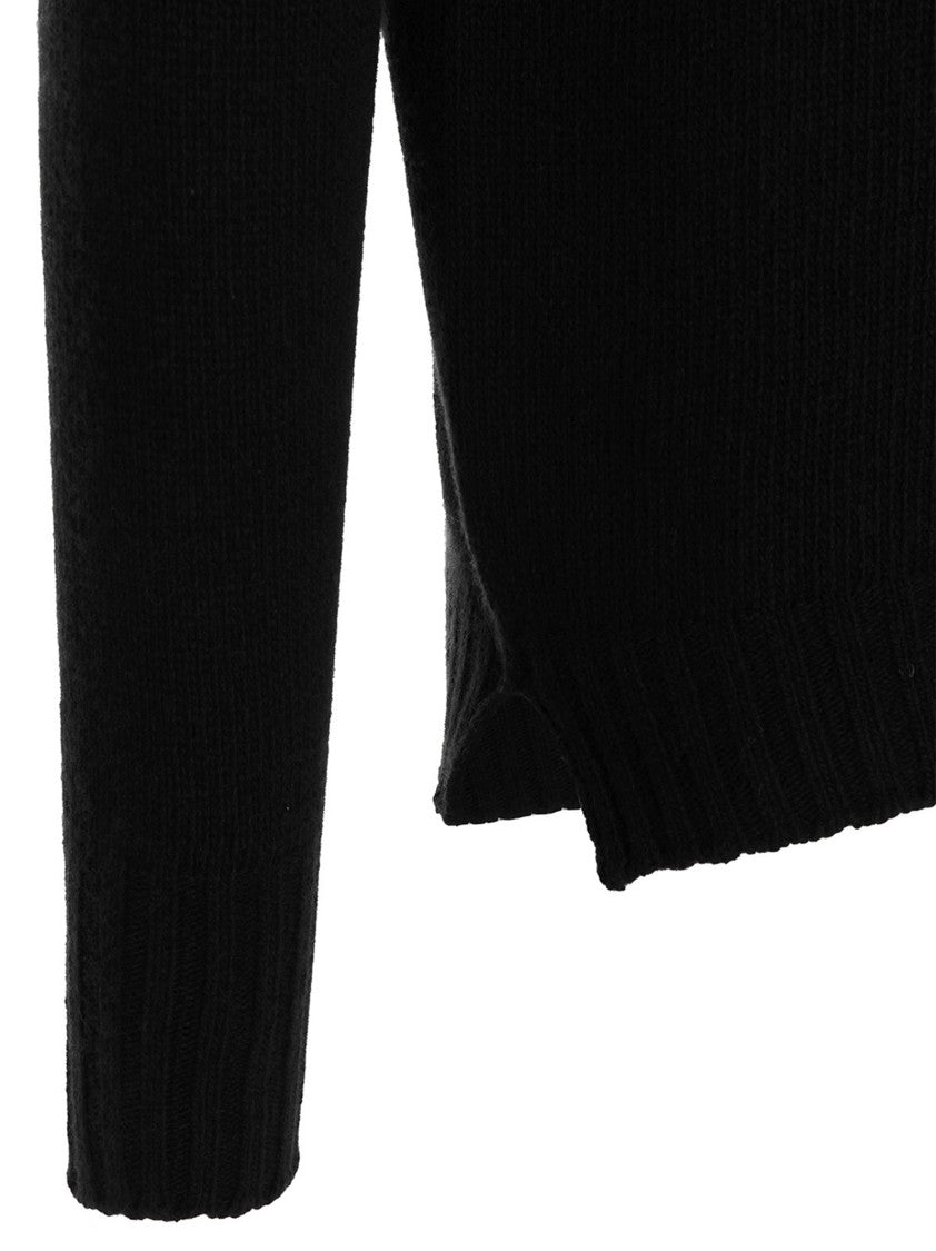 Ma'ry'ya Hooded Sweater With Side Splits And Long Cuffed Sleeves