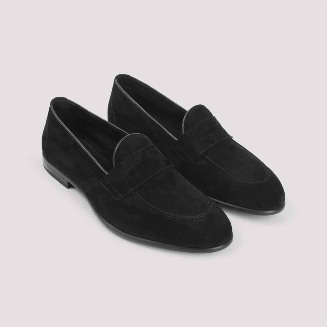 Brioni Refined Black Suede Loafers