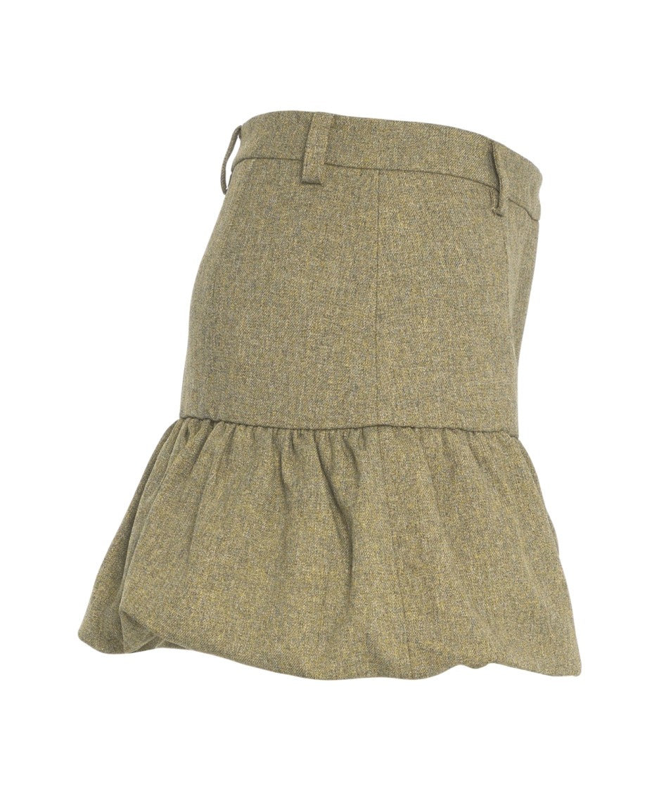 Baum Und Pferdgarten Gathered Ruffle Hem Mini Skirt In Textured Recycled Fabric