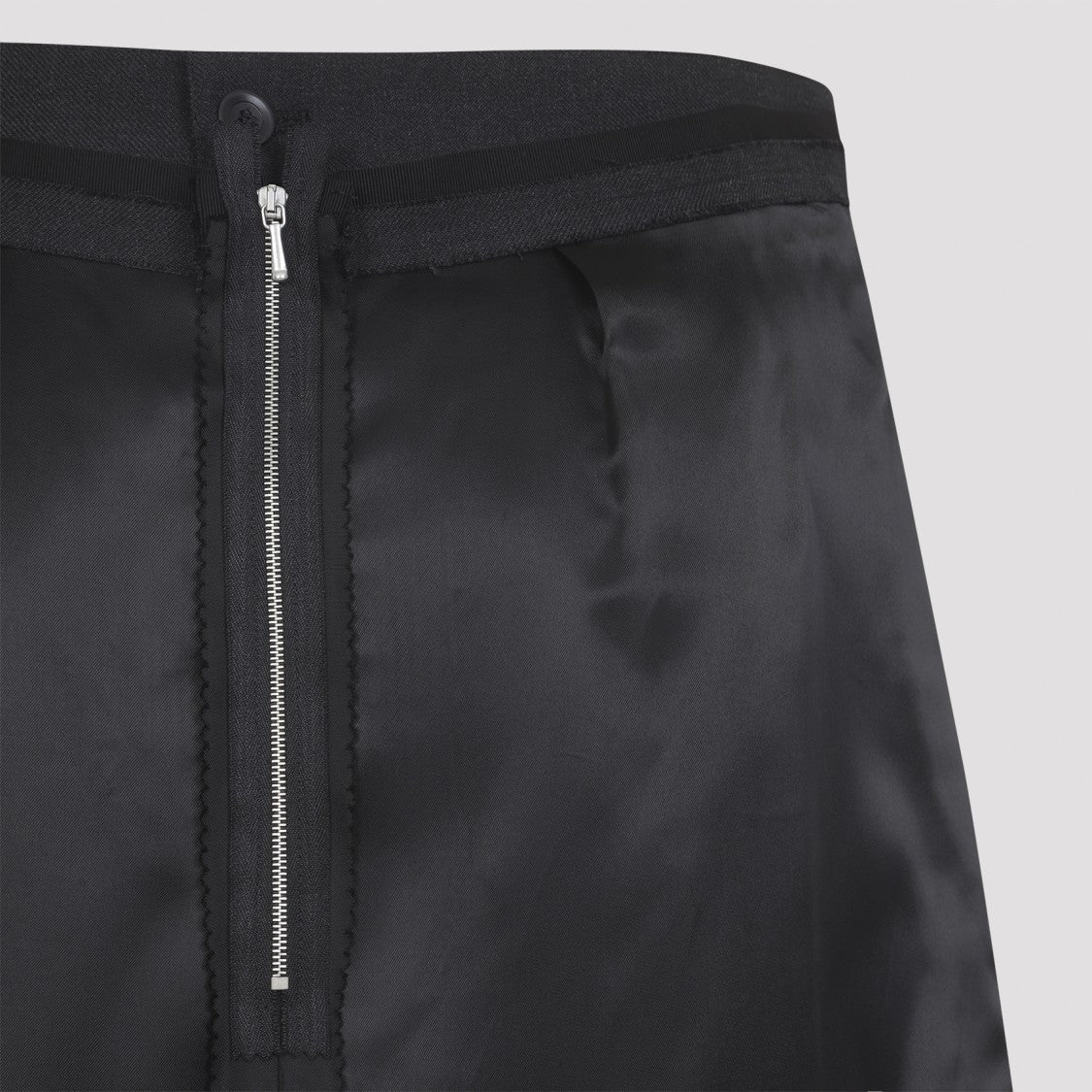 Maison Margiela Black And Grey Polyester Midi Skirt