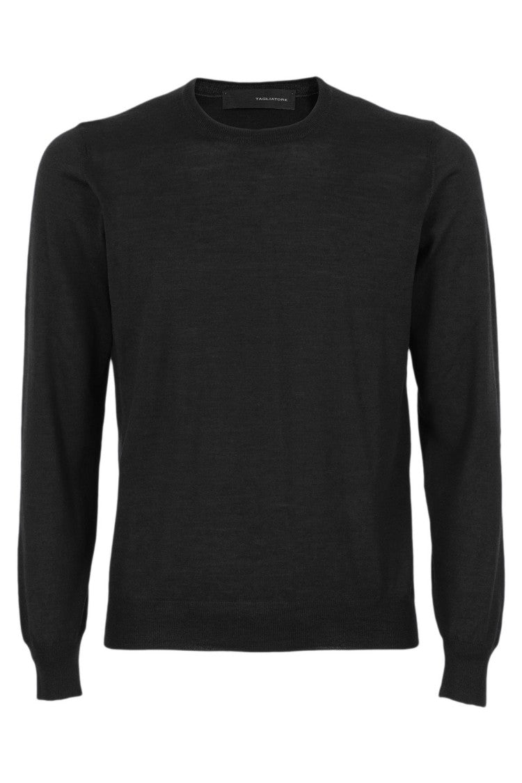 Tagliatore Black Wool-Silk Sweater