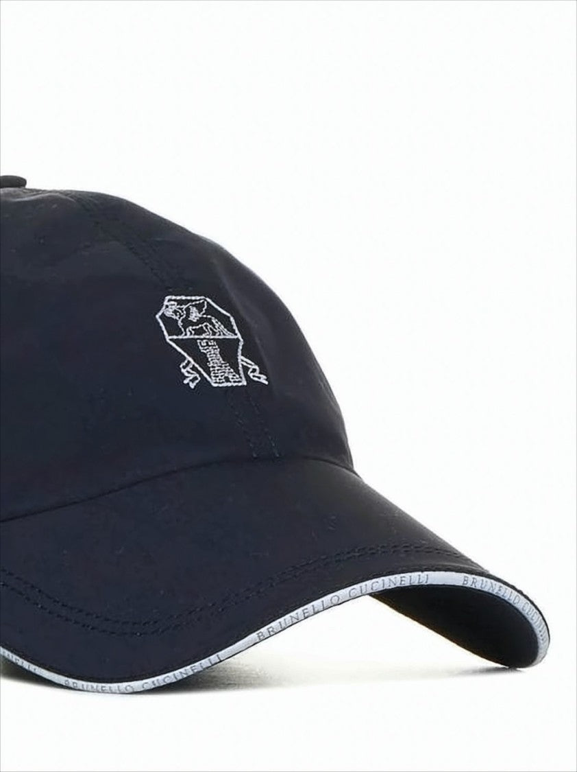 Brunello Cucinelli Black Baseball Cap With Embroidered Emblem