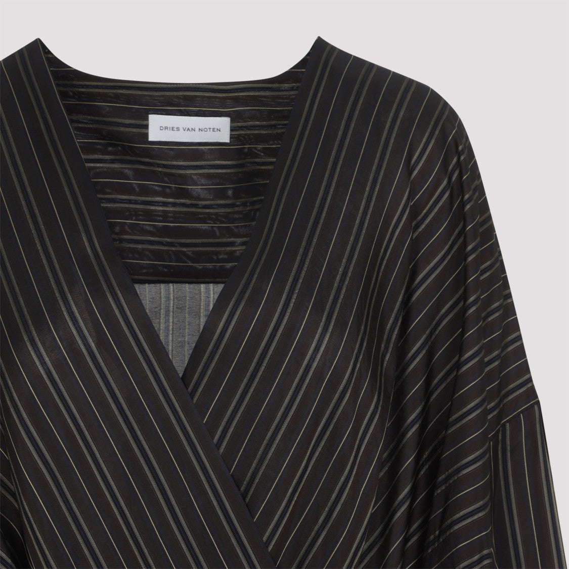 Dries Van Noten Brown Cupro Camiel Blouse