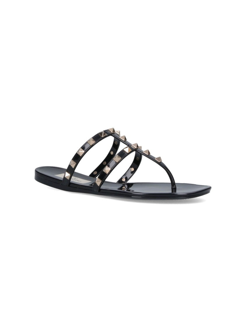 Valentino Garavani Glossy Black Sandals