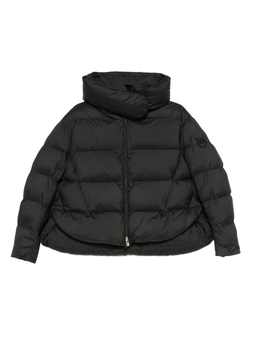 Pinko Cropped Puffer Jacket With High Padded Collar