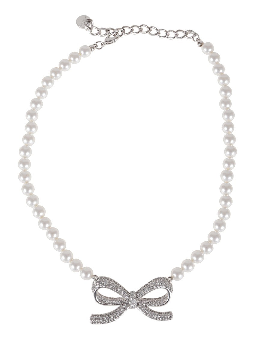 Self-Portrait Pearl Bow Necklace