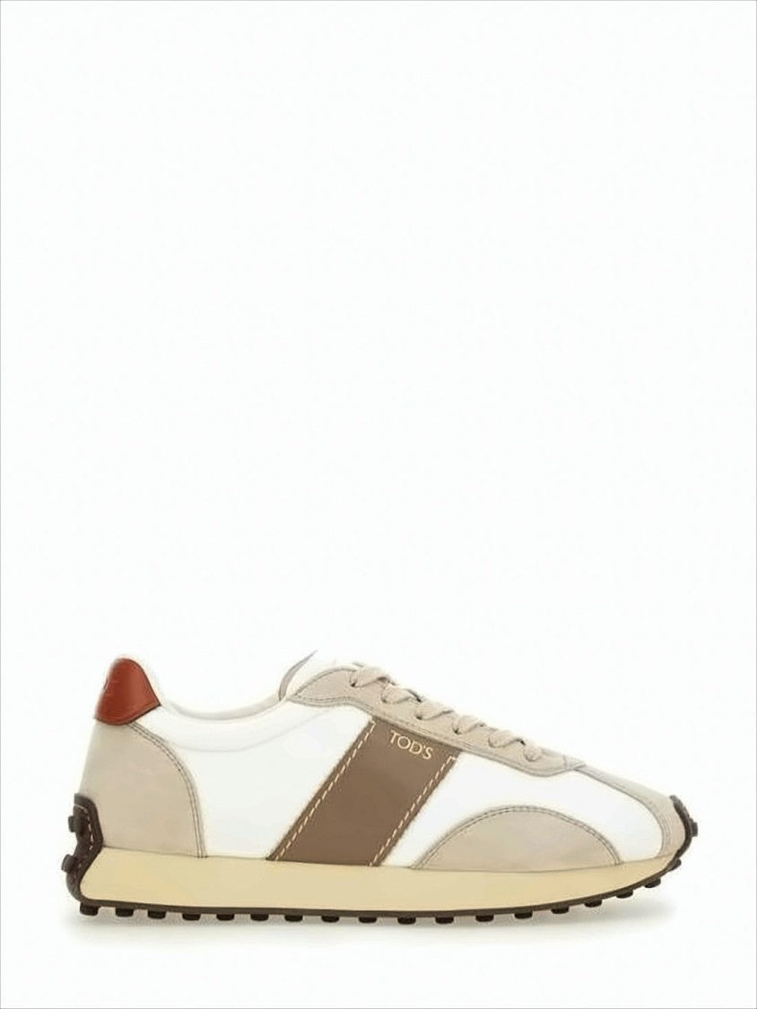 Tod's Lace-Up Sneakers With Smooth Leather And Suede Panels