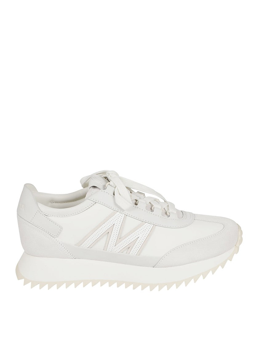 Moncler Light Beige Nylon And Suede Sneakers