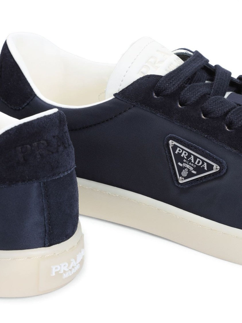 Prada Blue Sneakers With Textured Detailing