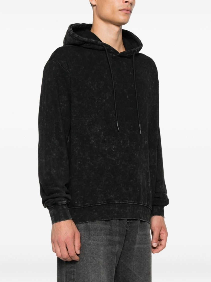 John Richmond Textured Black Hooded Sweatshirt