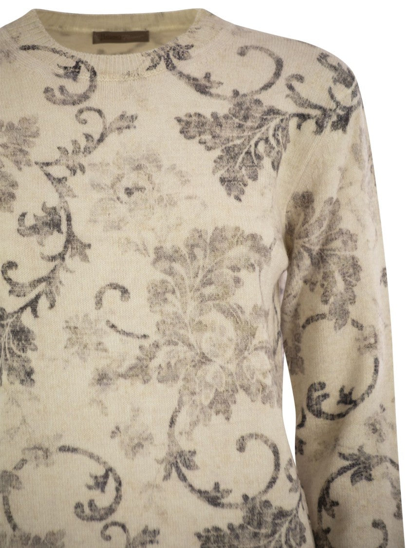 Herno Wool Jumper With Floral Pattern