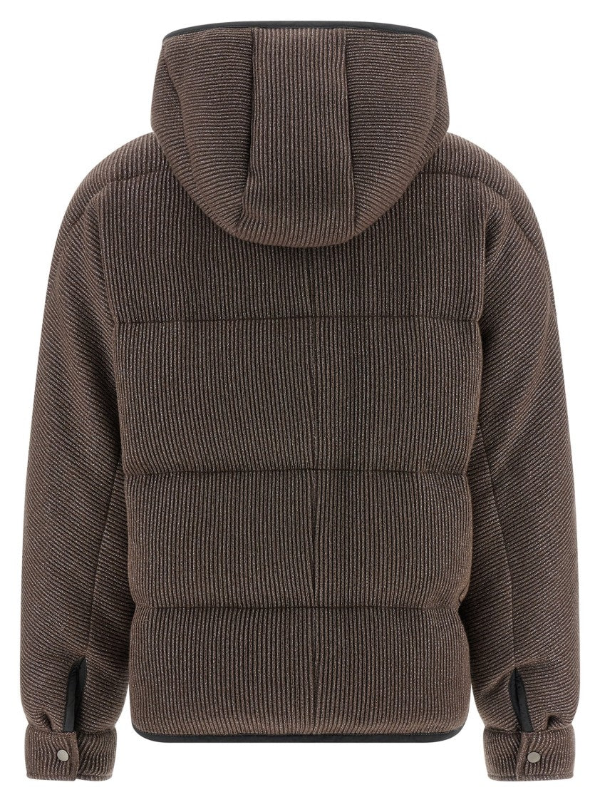 Brunello Cucinelli Lame Wool Down Jacket