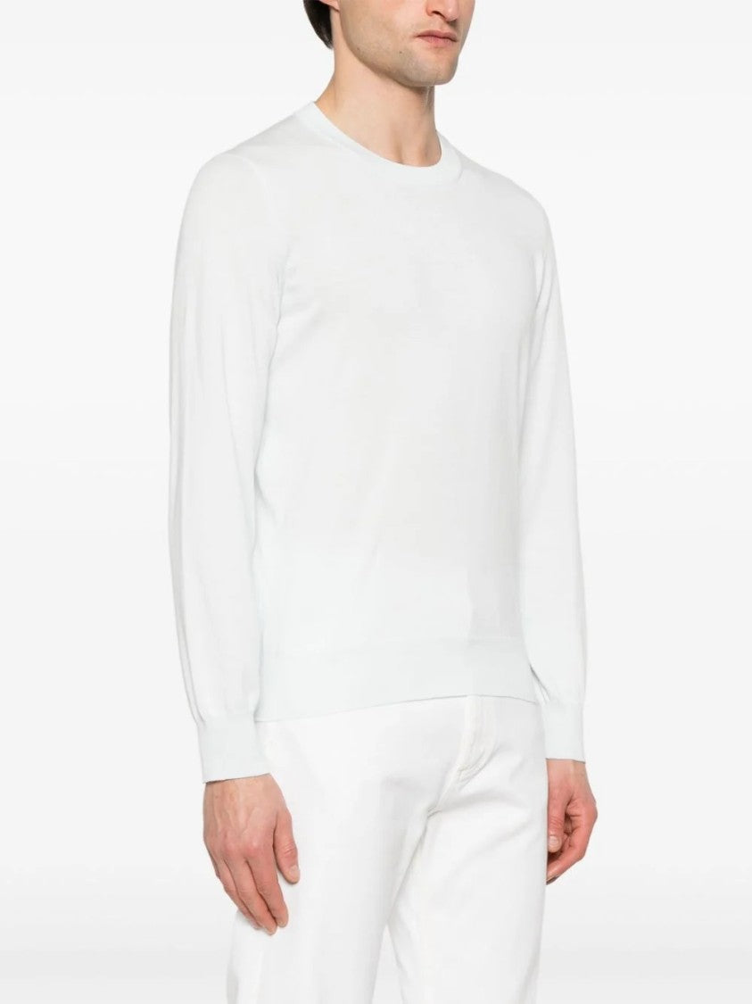 Brunello Cucinelli Long-Sleeve Crewneck Sweater With Ribbed Cuffs
