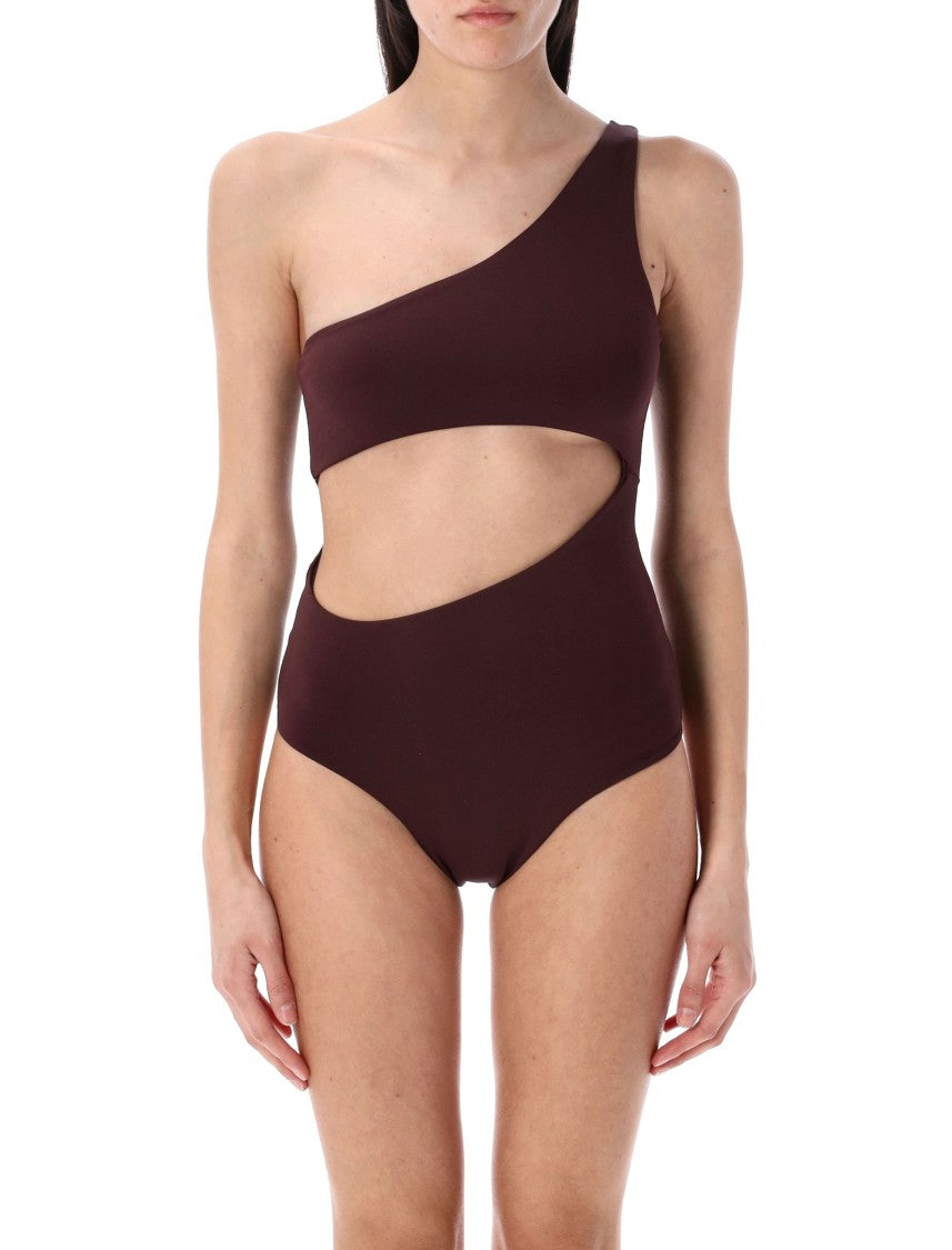Magda Butrym One Shoulder Whole Rose Swimsuit