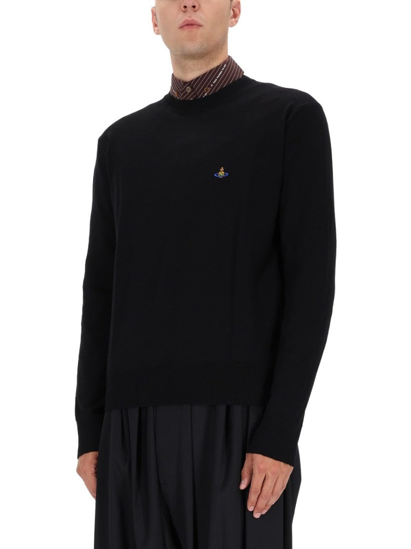 Vivienne Westwood Classic Black Sweater In Virgin Wool