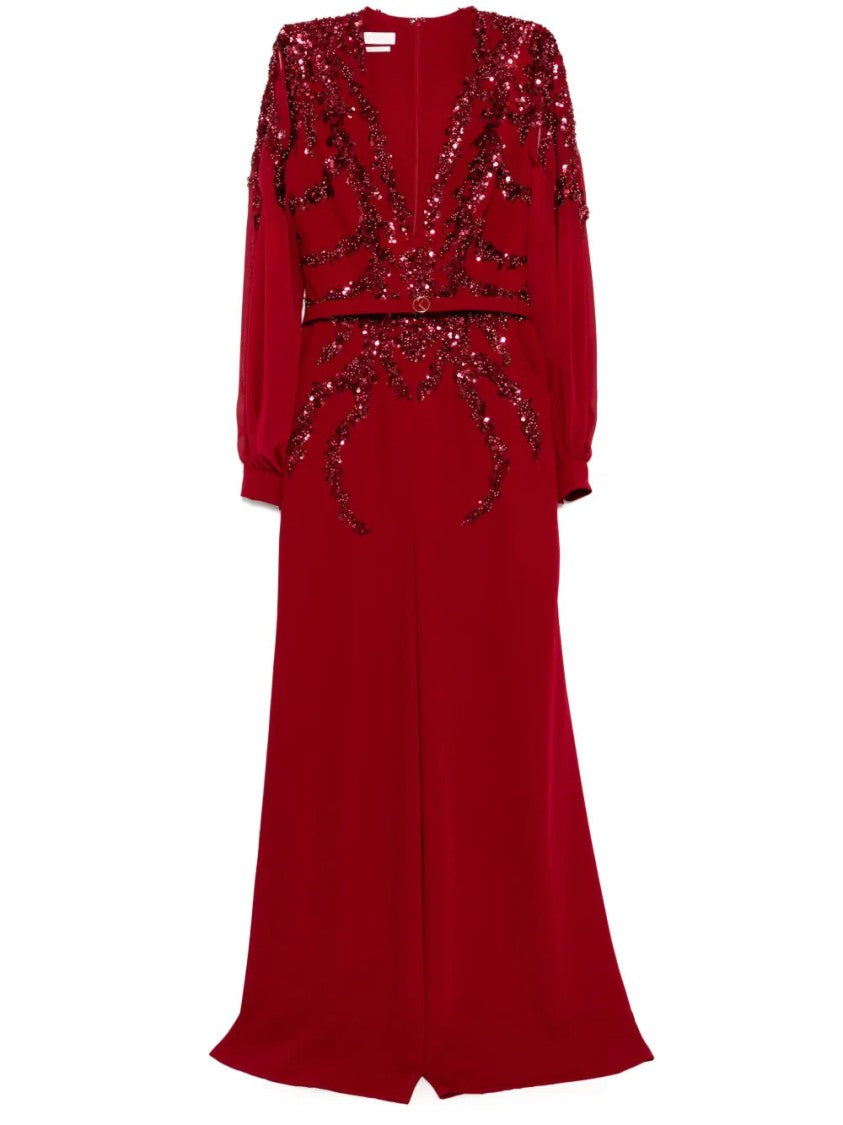 Saiid Kobeisy Blue Beaded Jumpsuit