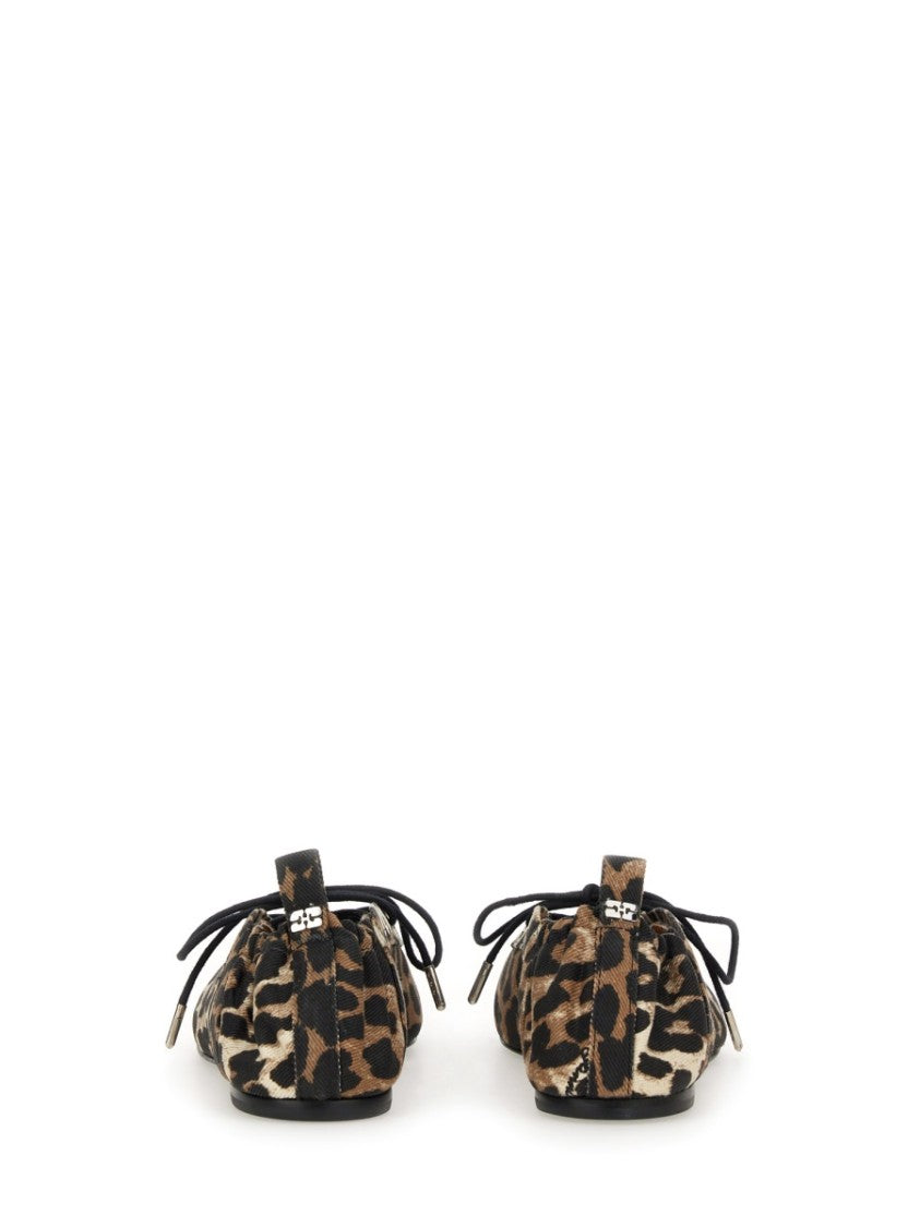 Ganni Lace-Up Ballet Flat