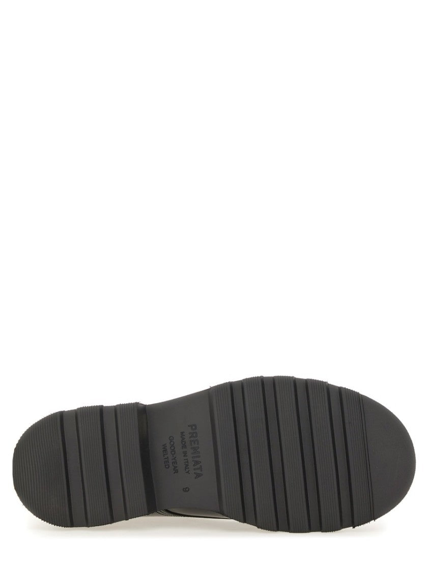 Premiata Polished Calf Leather Lace-Up Moccasins
