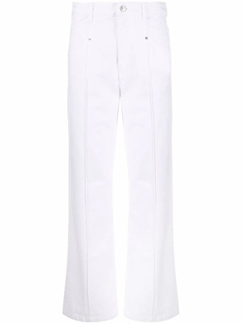 Isabel Marant Straight-Leg White Trousers