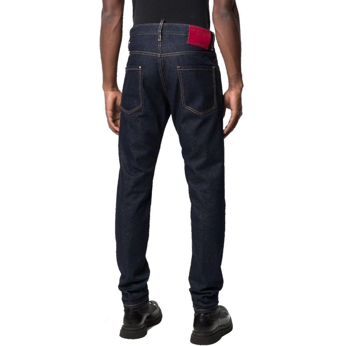 Dsquared2 Straight-Leg Cotton Denim Jeans With Logo Detail