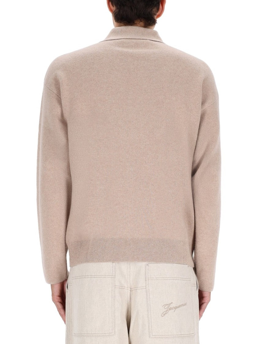 Jacquemus Beige Knit Polo Shirt