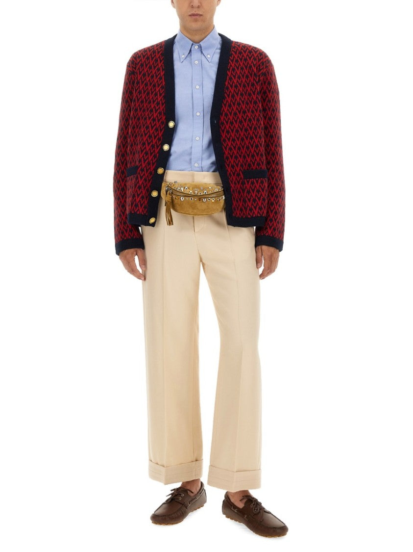 Valentino "Toute La V" Pattern Cardigan