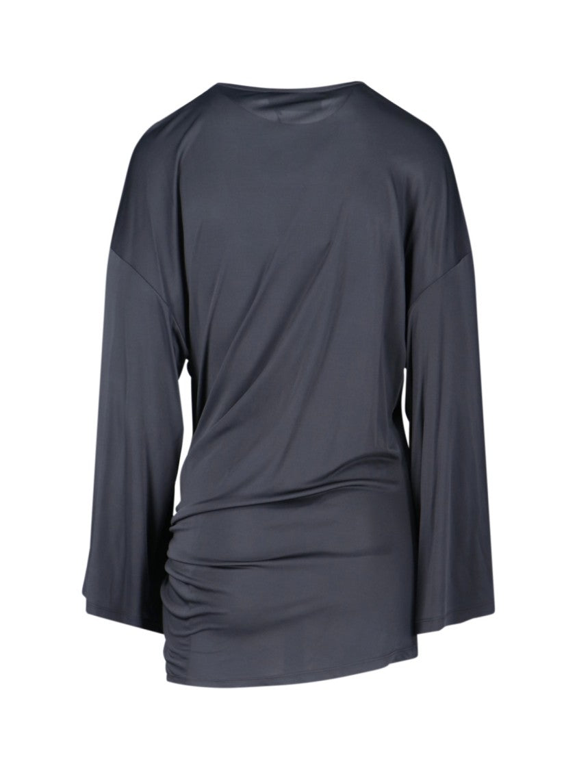 The Attico Draped Mini Dress – Grey