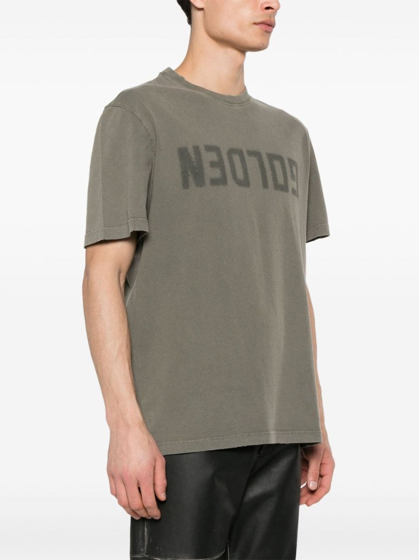 Golden Goose Golden Regular Distressed Cotton T-Shirt