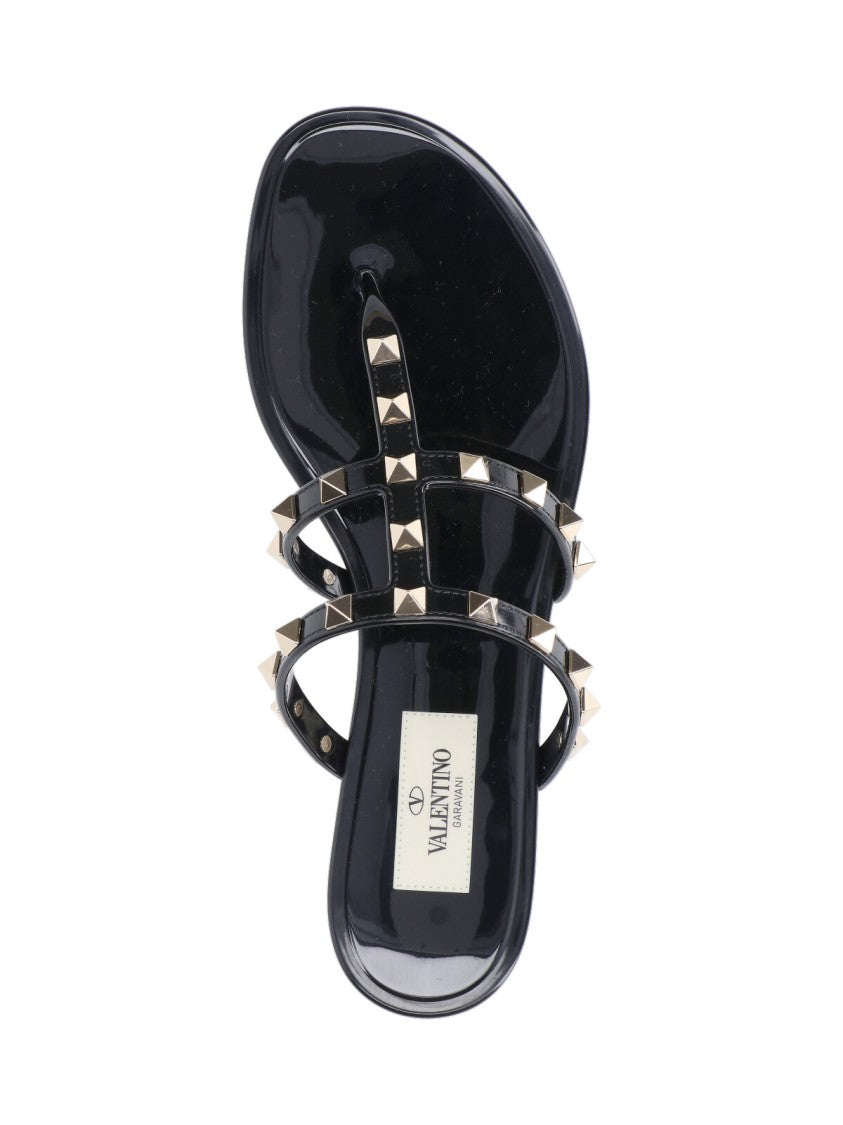 Valentino Garavani Glossy Black Sandals
